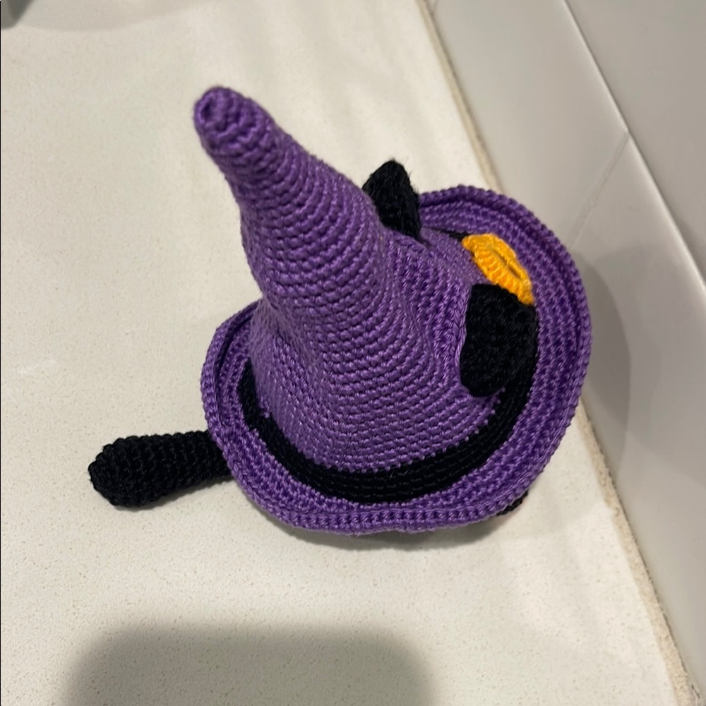 Handcrafted Cat Gmone with Witch Hat Halloween Holiday Decor Amigurui Crochet - Picture 6 of 12